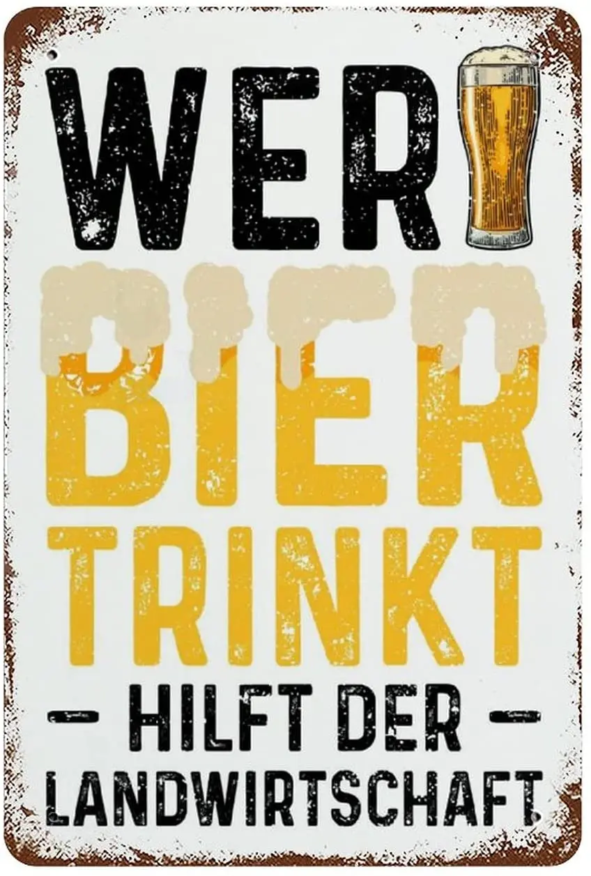 

Барные знаки Wer Bier Trinkt Hilft Der Оловянная металлическая табличка постер для Man пещера кухня дом кафе бар Паб Клуб магазин винтажная ретро стена