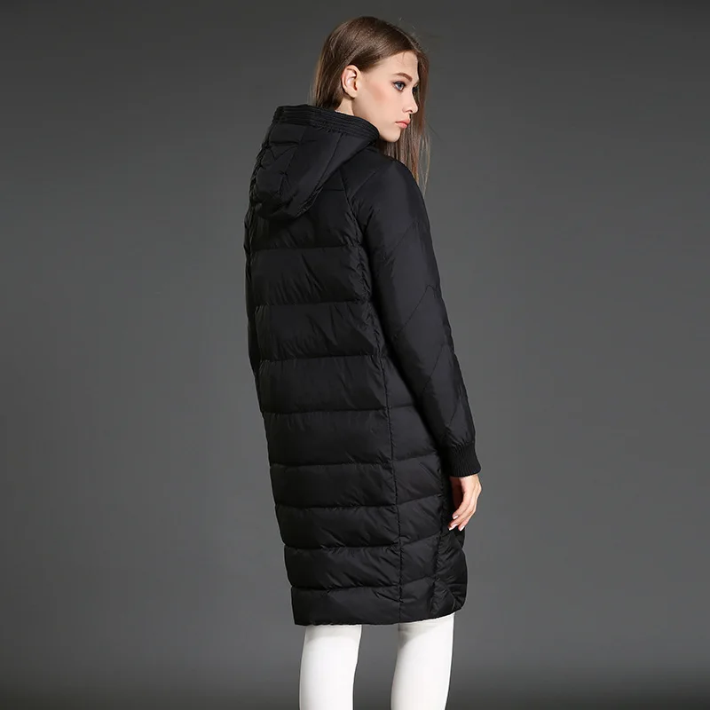 

Brand White Duck Down Coats Female 2020 Winter Jacket Women New Parka Long Slim HoodedWarm Thick Abrigos Mujer LX296