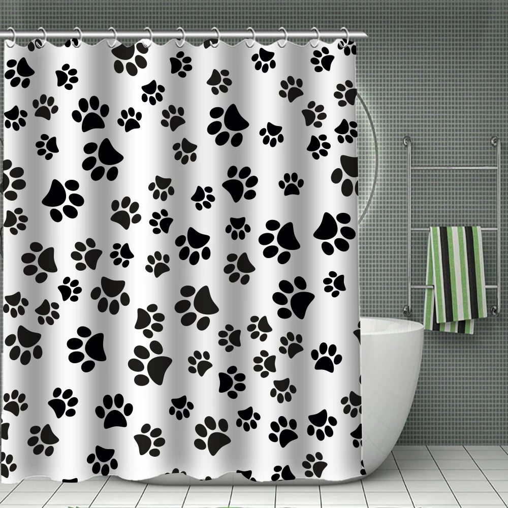 Шторы для душа с принтом собак водонепроницаемые тканевые занавески ванной из