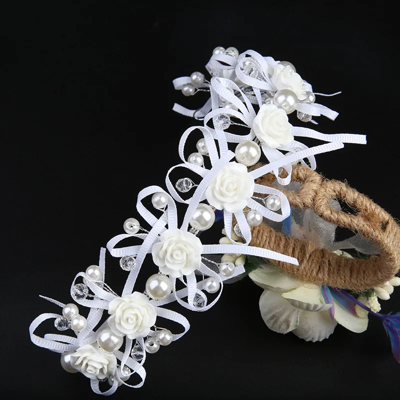 Детская корона для девочки 2021 принцесса цветочная нашивка для младенцев и малышек, головной убор на День рождения и свадьбу, аксессуары для стрижки белые.