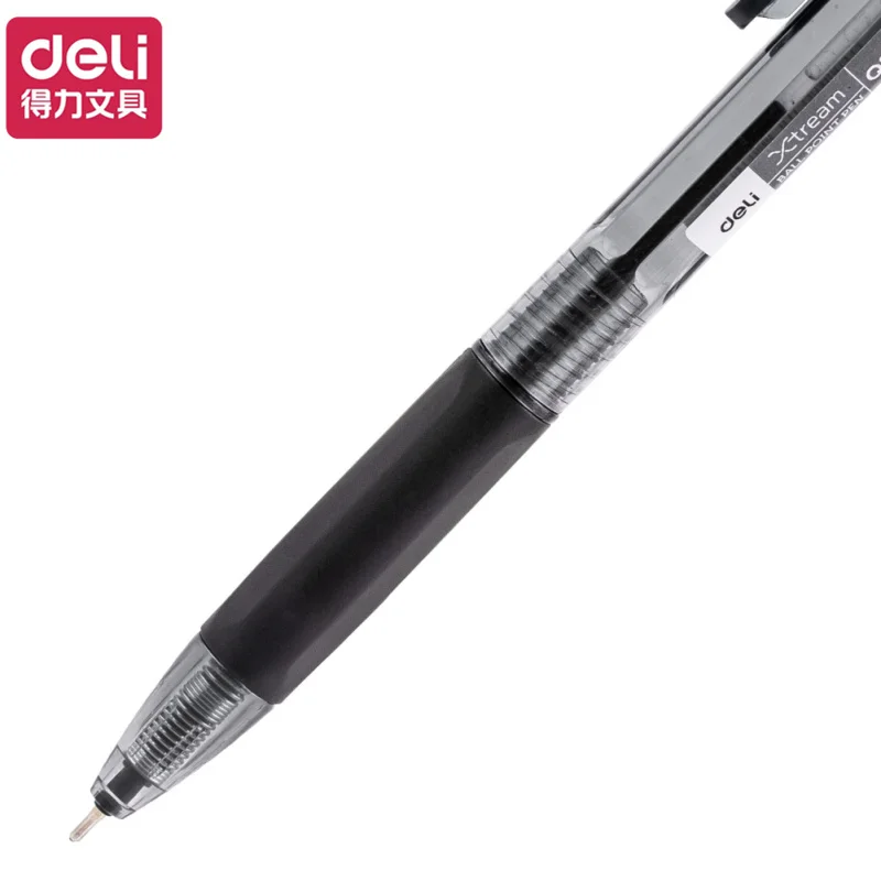 

12pcs/box Deli Ballpoint Pen 0.7mm Smoothing Writing Low Viscosity Ink Pens Office Stationery Oily Pen Blue Black