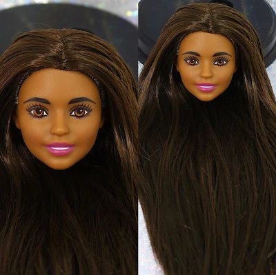 Качественная редкая Кукольная голова с длинными волосами Хороший макияж 1/6