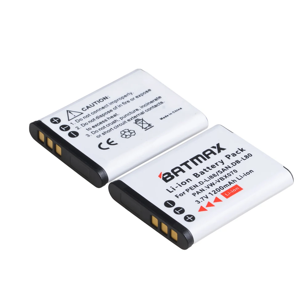 Аккумулятор Batmax D-Li88 DB-L80 VW-VBX070 для Sanyo VPC-CG10 VPC-CG20 PENTAX VPC-CG88 CG100 P70