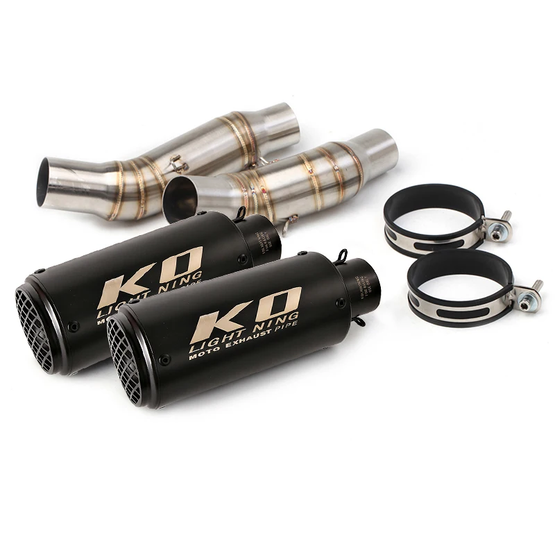 

Black Mufflers for Kawasaki Z1000 Z1000SX Motorcycle Mid Link Pipe Slip On 51mm Exhaust Pipe Removable DB Killer Escape L R