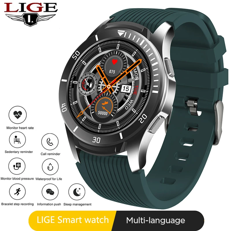

LIGE GT106 Smart Watch 1.28“ Full Screen Touch Heart Rate Monitor Call Reminder Fitness Watch Men Women Music Smart watch iOS
