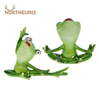 northeuins resin yoga frog figurine creative novel statue cute funny home decor accessories for living room desktop ornament