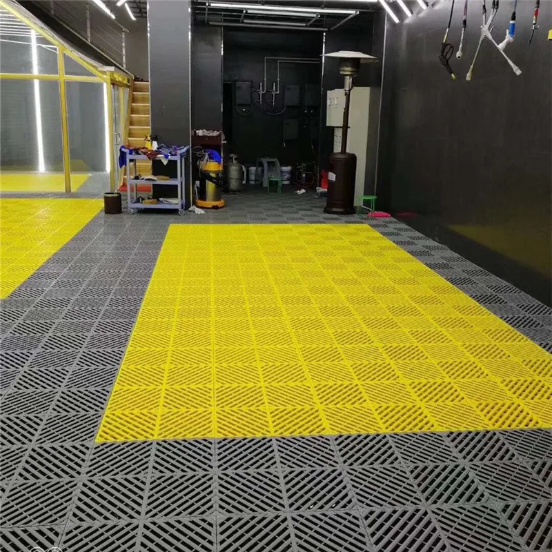 40pcs garage floor tiles free shipping interlocking motorcycle garage floor mats 40x40x1 8cm car washing center floor drain grid free global shipping