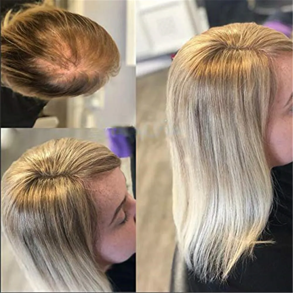 BYMC парик для женщин ombre светлые волосы верхние части европейские Remy цельные Topper