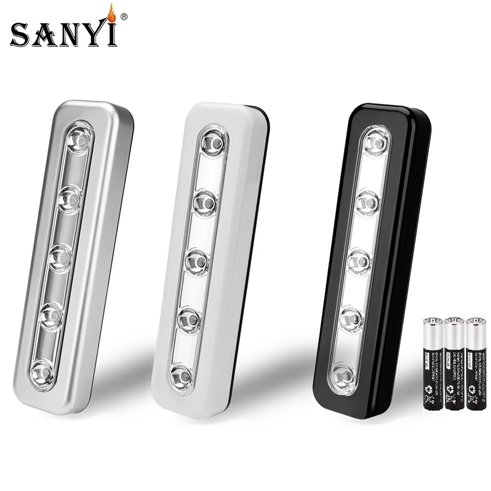 5 светодиодов беспроводной Ночной светильник шкаф гардероб лестница кухня