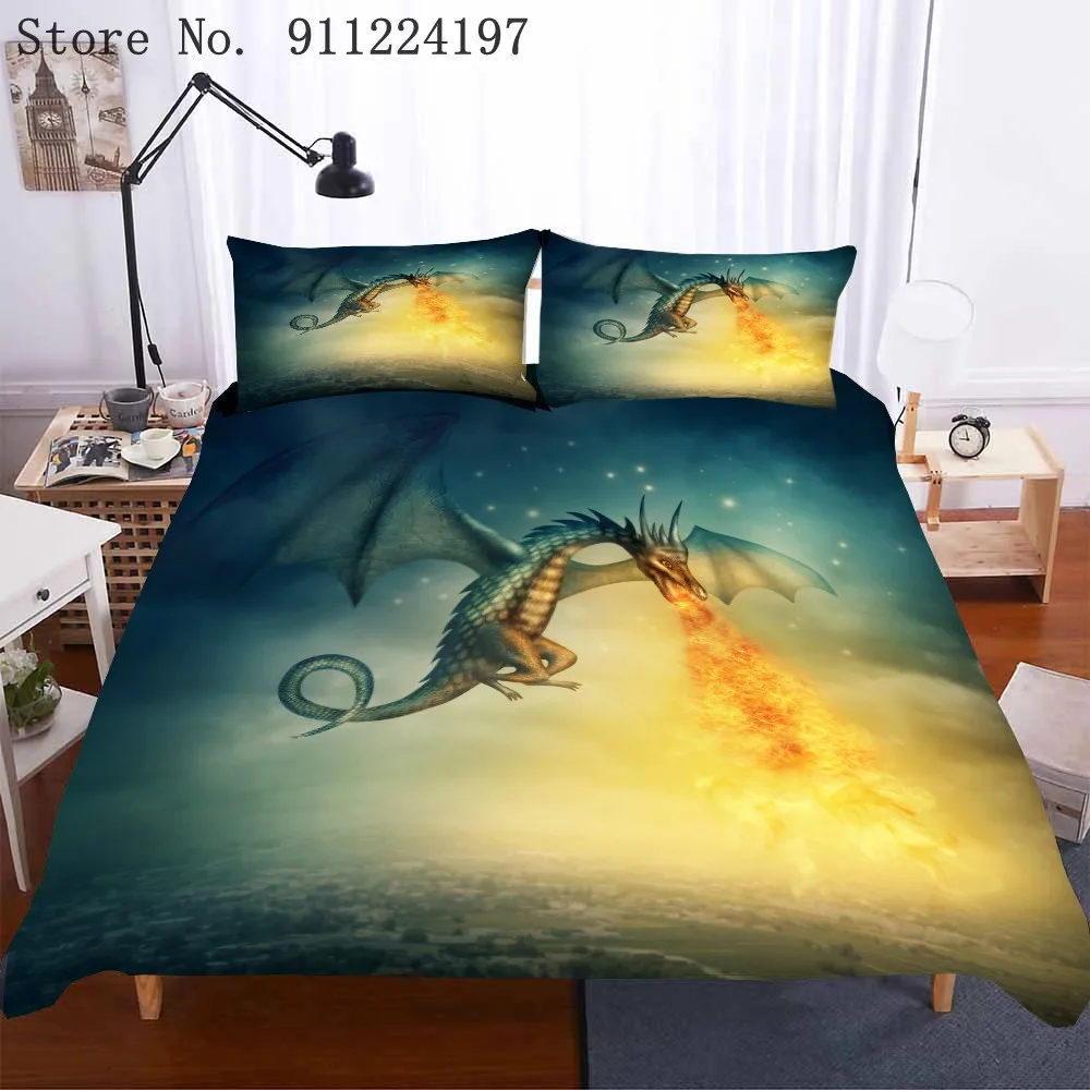 3D животных Постельное белье динозавра кровать пододеяльник наволочка удобные