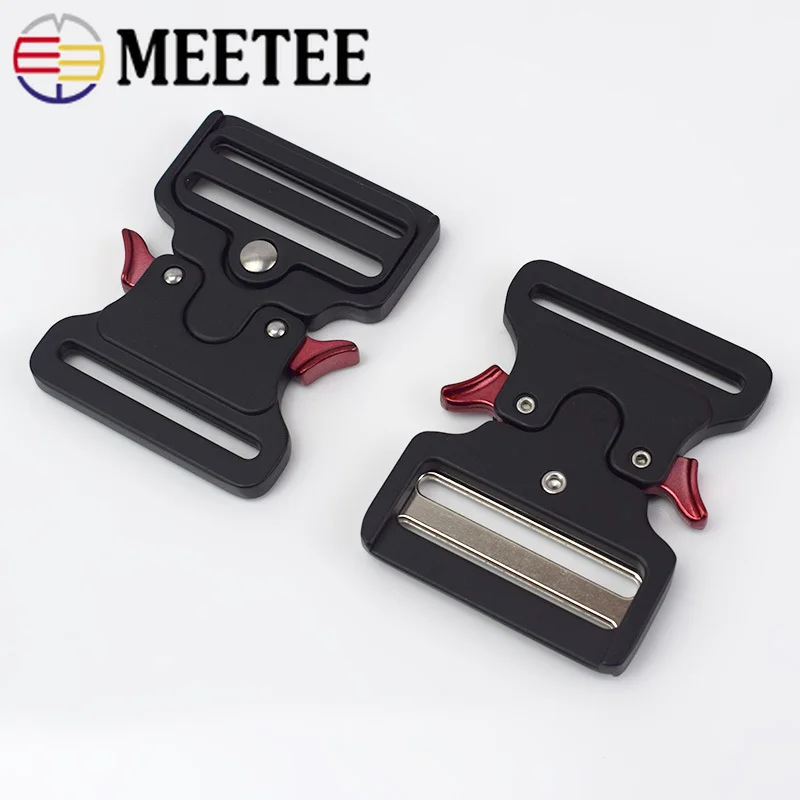 Meetee ID50mm металлическая пряжка для поясного ремня безопасности холщовые ленты Крючки Зажимы DIY для багажа на открытом воздухе YK201