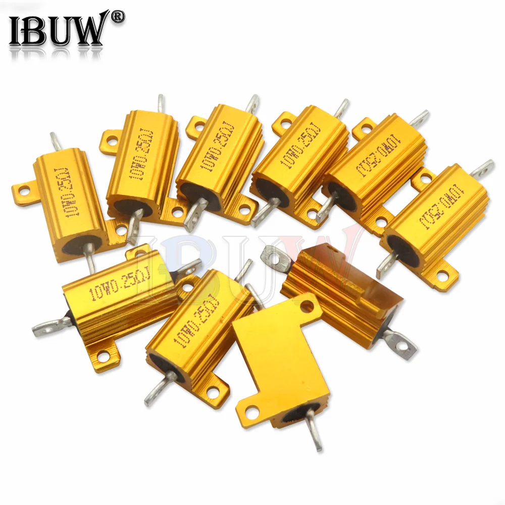 1 шт. RX24 10 Вт алюминиевый мощный металлический корпус чехол проволочный резистор 0