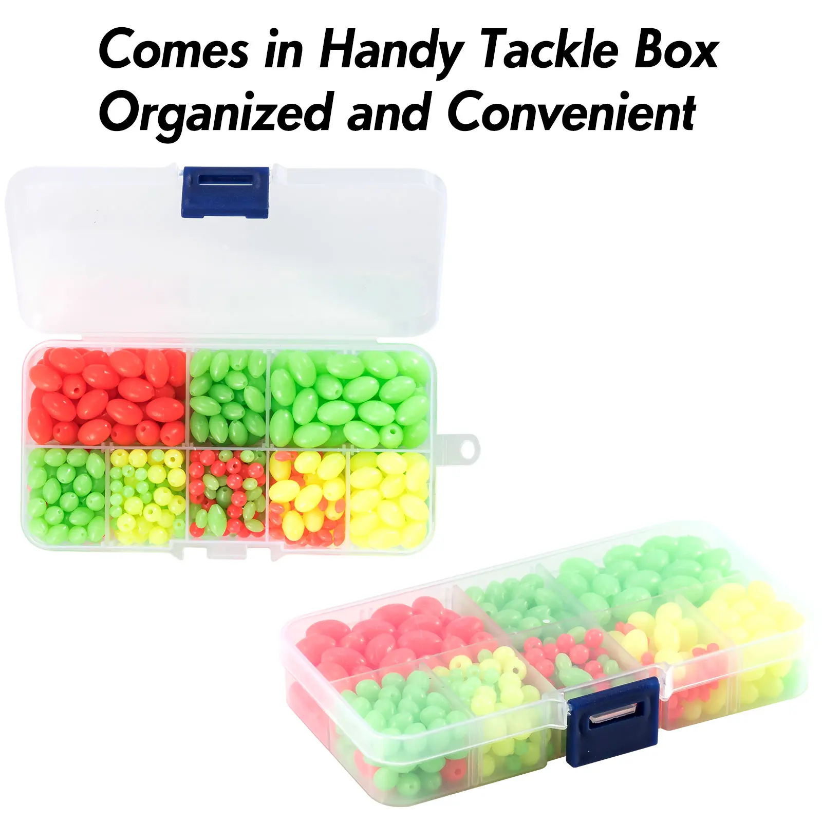 500pcs Fishing Beads Stopper Plastic Bead Floating Ball Glow Round for DIY Spinner Texas Rigs Carolina Deep Drop