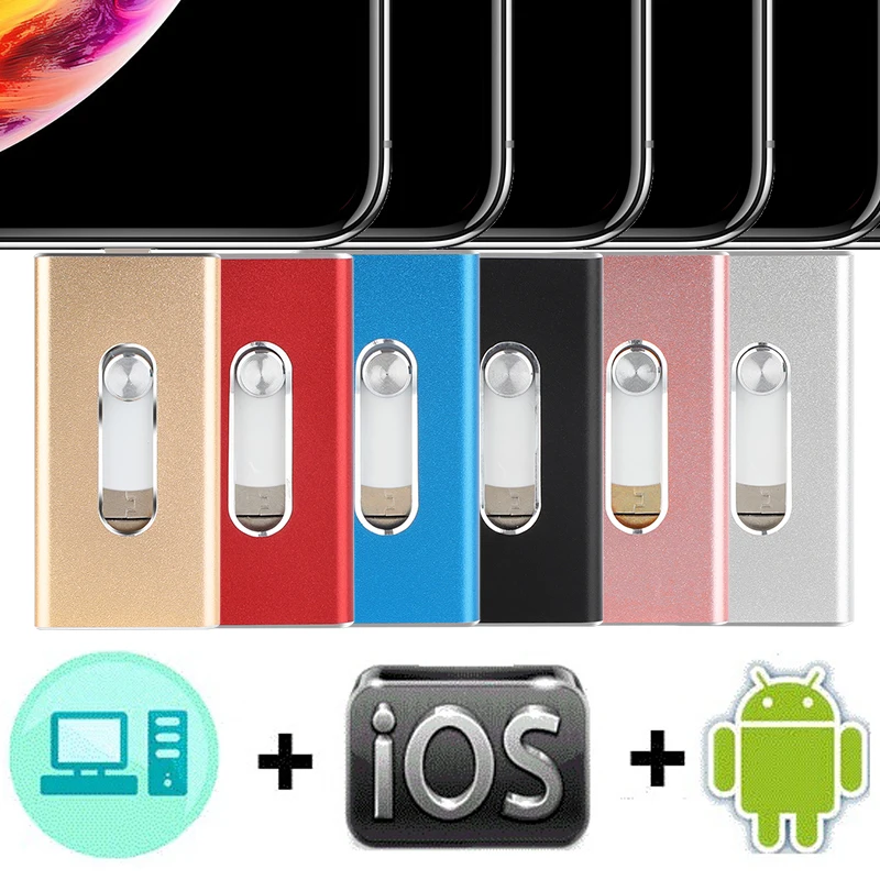 2019 Новый iOS Usb флеш накопитель для iPhone/iPad /Android телефон USB палка iPhone6 7 8 X XS XR Pendrive 128GB
