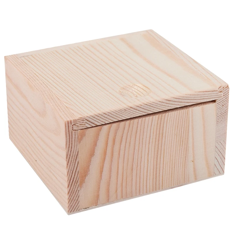 Маленькая простая деревянная коробка для хранения Чехол ювелирных изделий