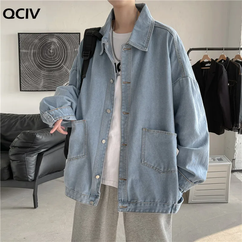 

New Spring denim Jacket men coat simple Blue Black Casual Denim Jackets Turn-down Collar Fashion Outwear Jean Coat for man