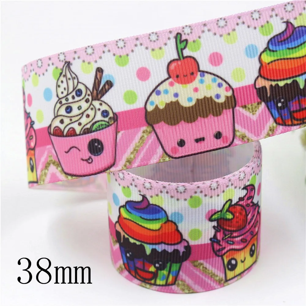 I-19906-2093 1-1/2 '✸ мм 10 ярдов Торт Мороженое термопечать ленты grosgrain лук колпачок
