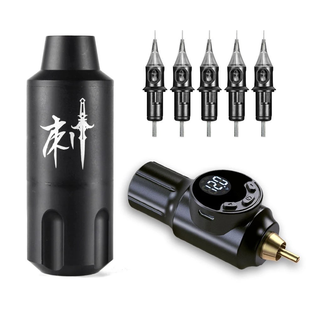Rotary Tattoo Machine Set Wireless RCA Connector Battery Cord Tattoo Rotary Pen 10000 RPM for Tattoo and Eyebrow Tattoo 6-7V