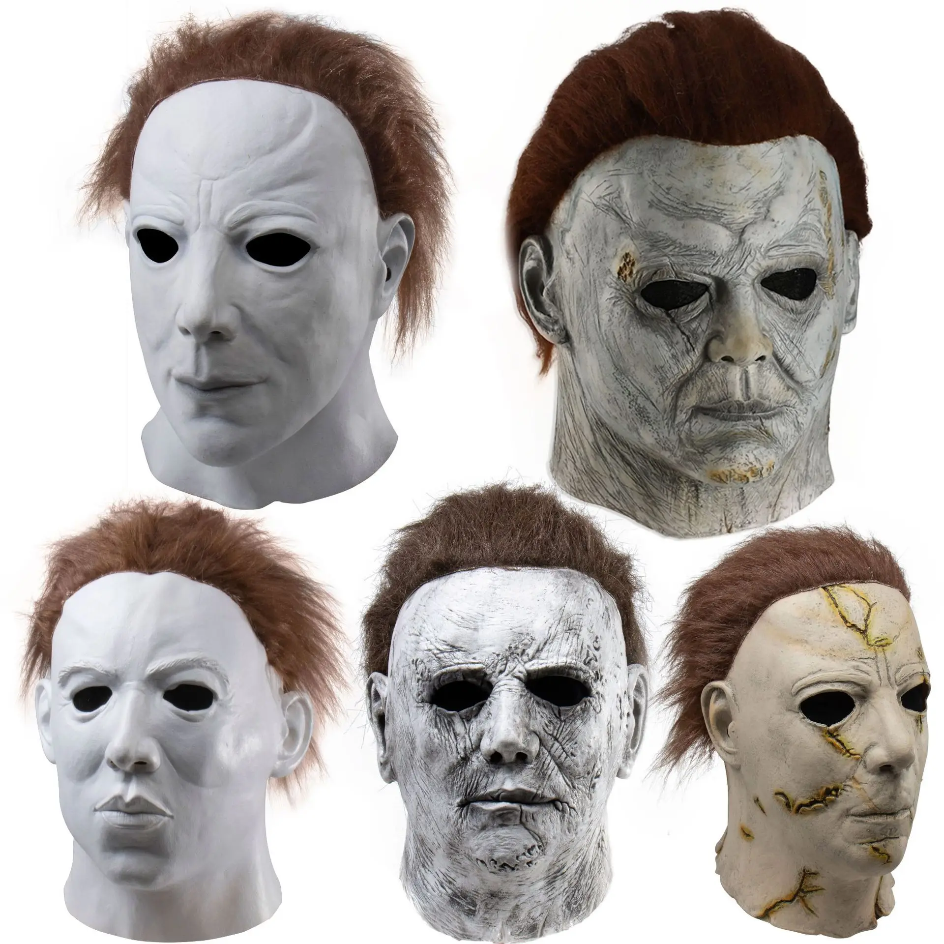 

Horror Halloween Michael Myers Mask Trick or Treat Studios Scary Cosplay Full Head Latex Mask Halloween Party Supplies