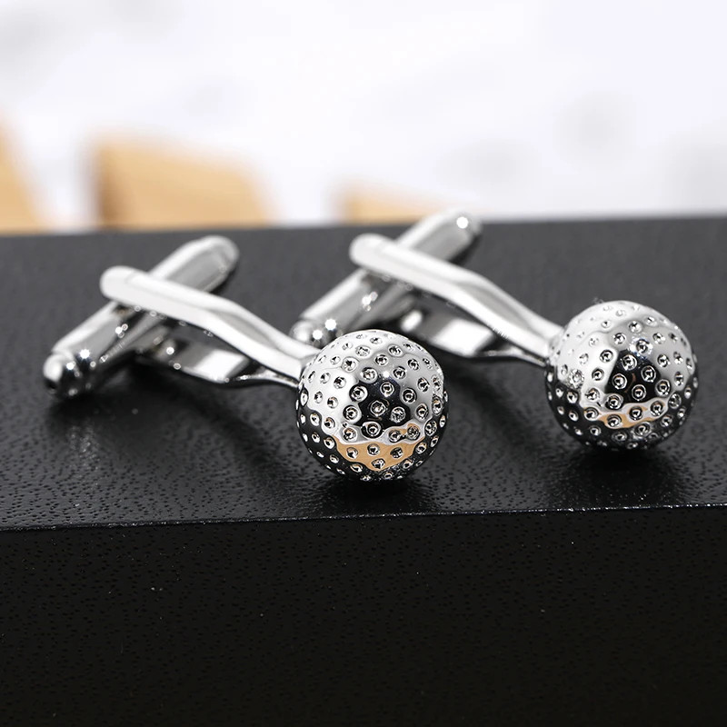 Wedding Creat Cufflinks Gor Mens Golf Ball Cufflinks Round Glass Hand made CuffLinks men High-Grade Copper Cufflinks