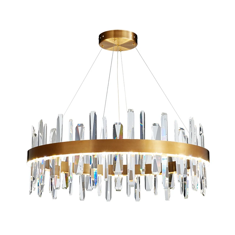 

Led Crystal Chandelier Lamp Modern Luxury Copper Gold Lighing Living Room Bedroom Diningroom Luster Light Fixture