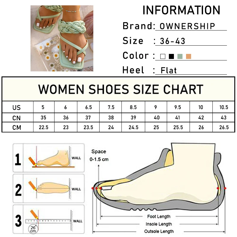 

Women Flip Flops Woman Cross Weave Solid Slippers 2021 Female Square Toe Casual Slides Ladies Summer Beach Flats Plus Size 43