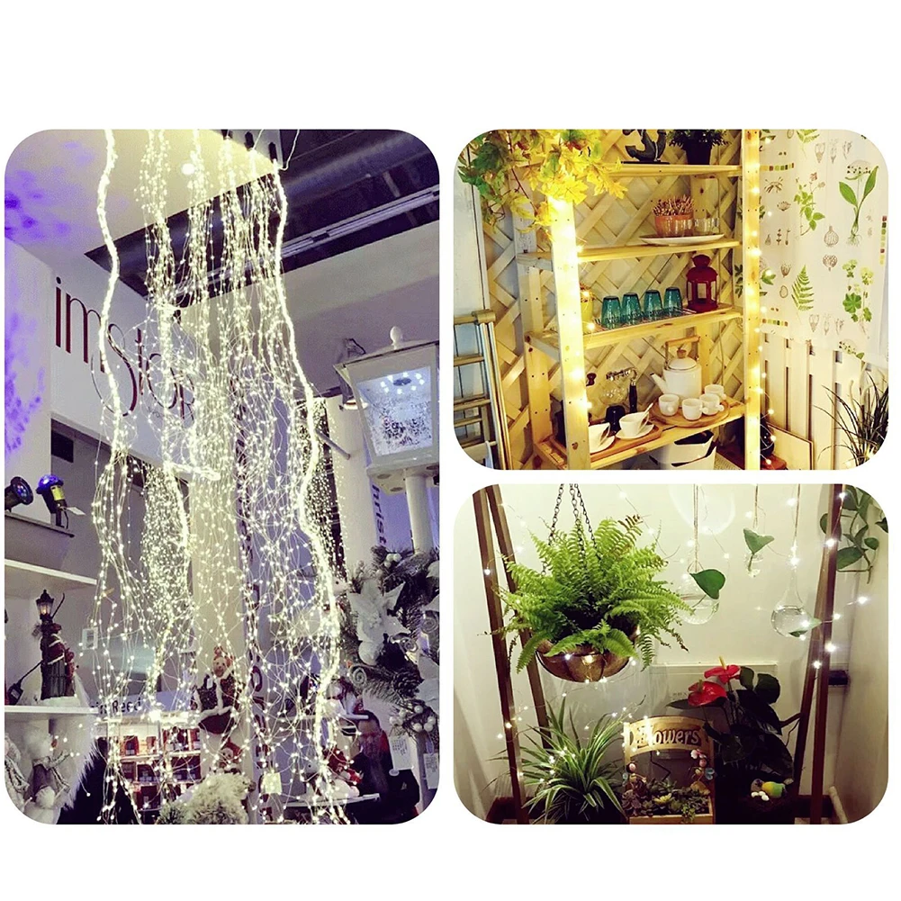 

Outdoor Garden Party Decor LED String Lights Home Battery Powered Christmas Fairy Lamps Super Bright Wedding DIY Bendable