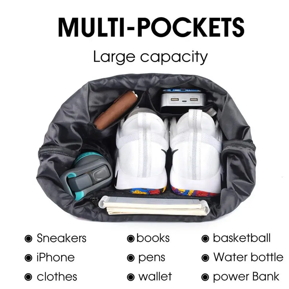 Waterproof Gym Bag Women Girls Sports Bag Travel Drawstring Bag Outdoor Bag Backpack for Training Swimming Fitness Bags Softback