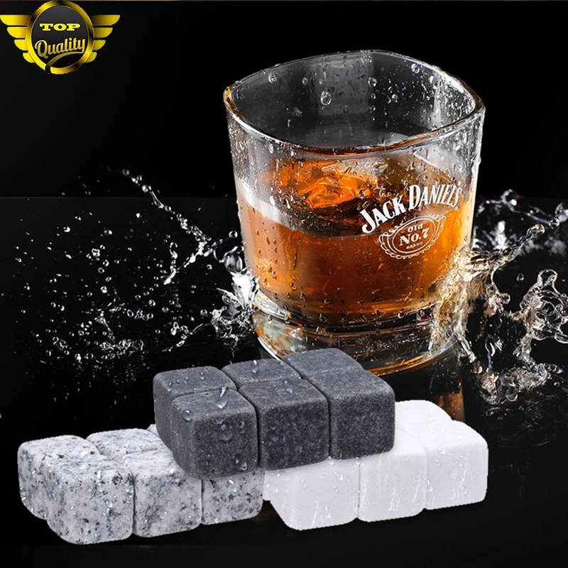 6 шт Мрамор кубики виски напитки охлаждения Ice чистый белый камень аксессуары для