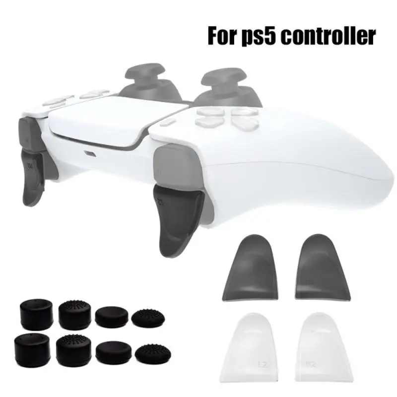 

8 in 1 Thumb Stick Grip Key Caps Joystick Cover L2 R2 Trigger Extender for Sony Playstation 5 PS5 Electronic Machine Accessories