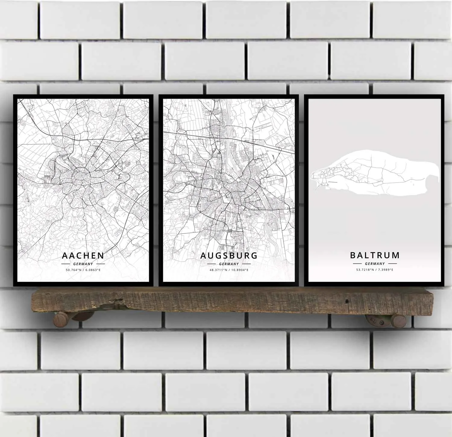 Aachen Augsburg Baltrum bayрейт белефелд бочум Бонн Бремен Брансуик Chemnitz одеколон Дортмунд Дрезден Германия карта Плакат