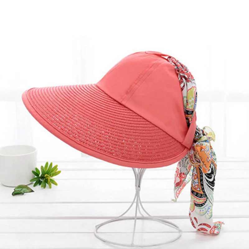 

Women Sun Hat Wide Brim Foldable UV Protection Summer Beach Visor Cap EIG88