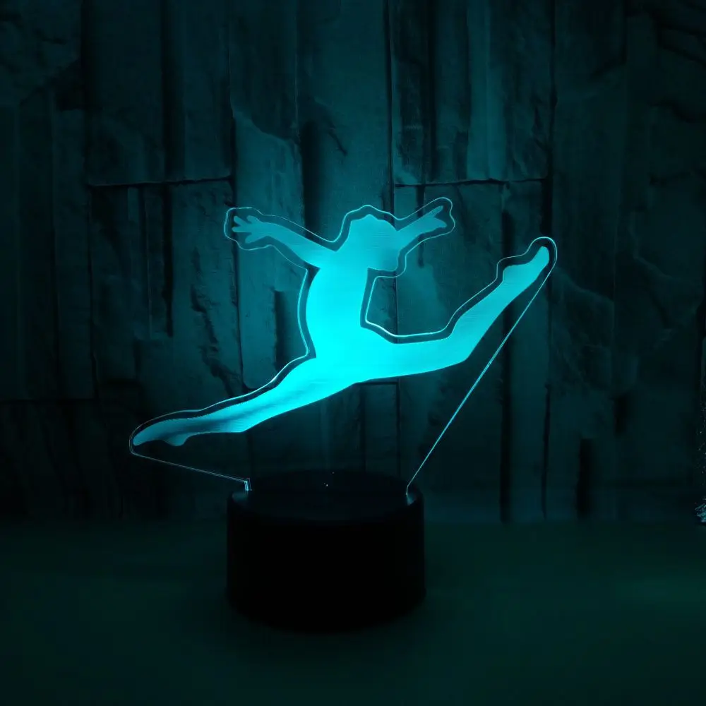 

Gymnastics Colorful Creative Decorative Model 3D Night Light Colorful Touch Remote Control Visual Illusion Stereo Nightlight