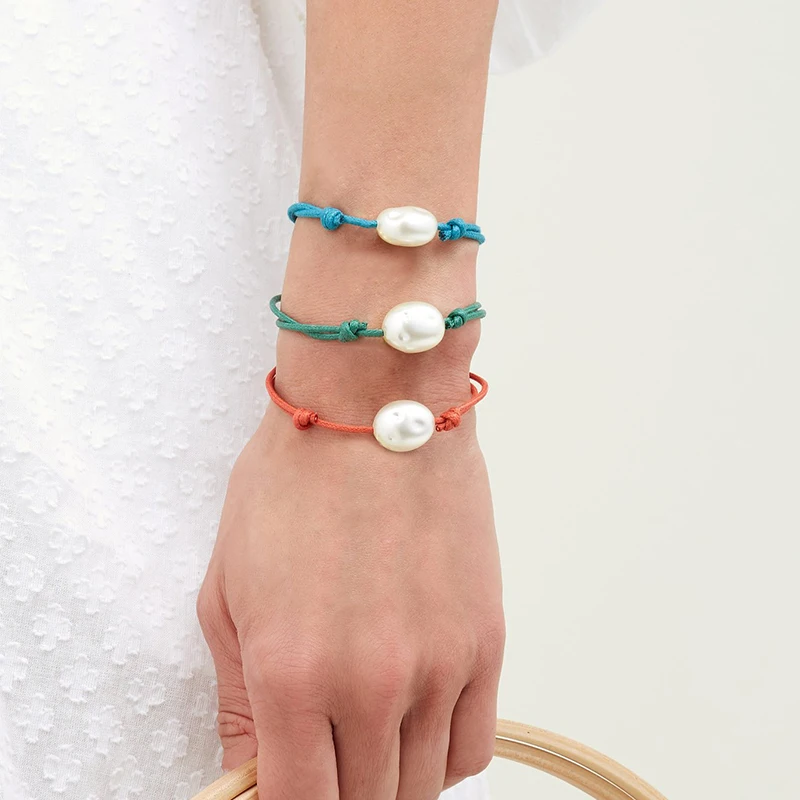 Женский богемный Браслет boho puka cowries эмалированный браслет с хлопковой нитью