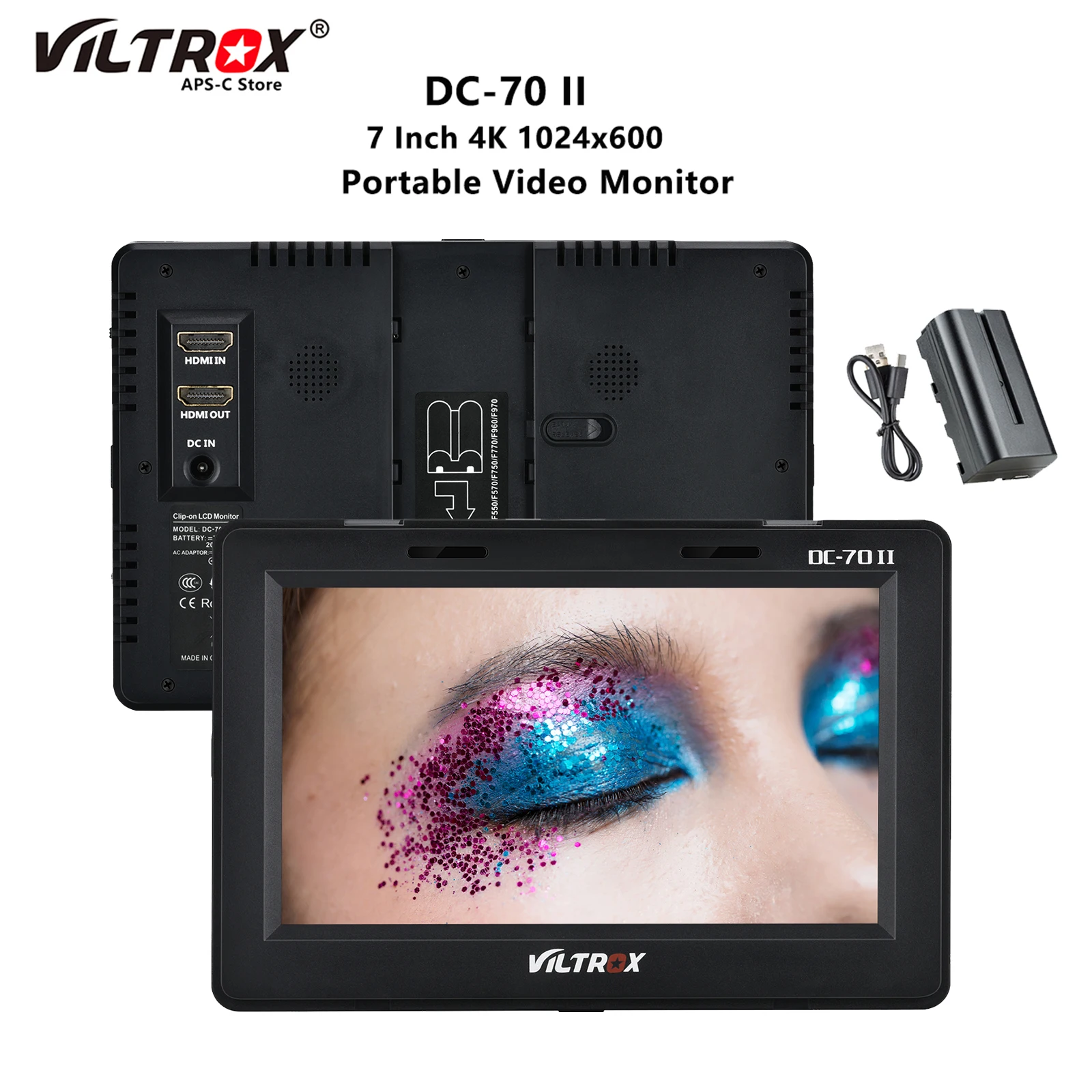 Viltrox DC-70 II 7 дюймов 4k портативная камера DSLR полевой монитор видео HDMI AV вход