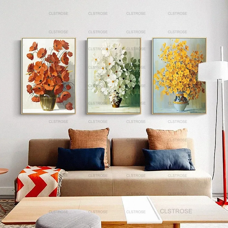 

Flower Oil Painting Decorative Painting Poster Wall Artist Home Decorative Canvas Painting for Living Room