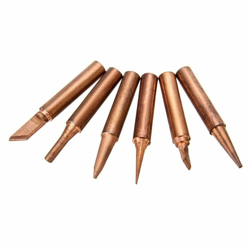 

High Quality Pure Red Copper Diamagnetic Solder Iron Tips 900M-T Lead-Free Lower Temperature Soldering Welding Tools for Solderi