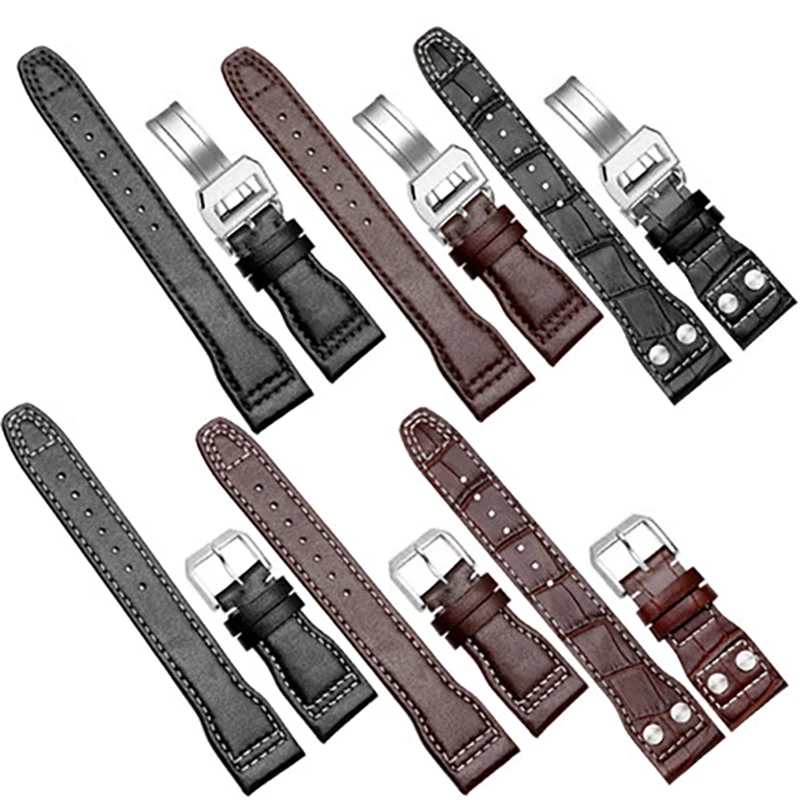 Ремешок из натуральной кожи аллигатора для часов браслет большой пилот