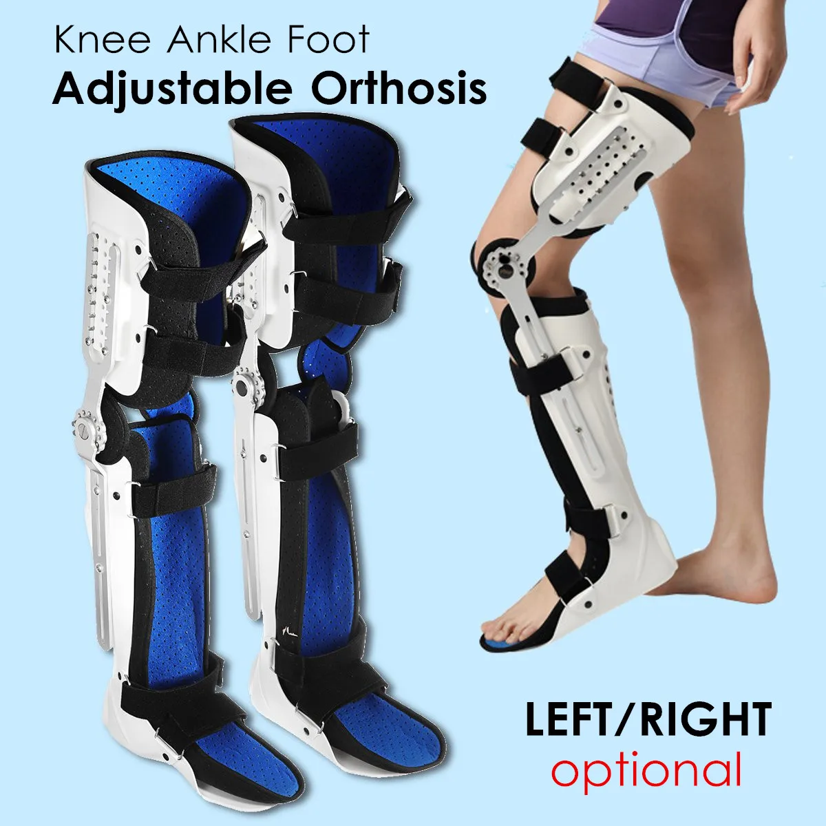 

Calf Ankle Foot Fixed Bracket Orthosis Knee Ankle Leg Stabilizer Adjustable Fracture Protector Hinged Orthosis Support Brace