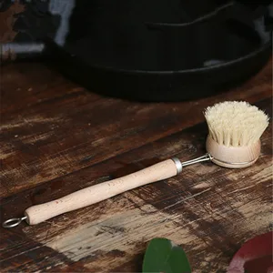 Натуральная из дерева, с длинной ручкой щетка для кастрюли, чаша для мытья посуды, щетка для уборки, бытовые кухонные инструменты для уборки