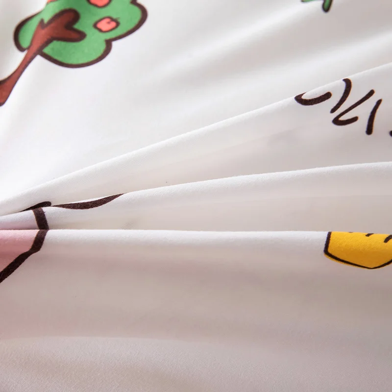 Комплект постельного белья для пар двуспальный комплект с мультяшным белым