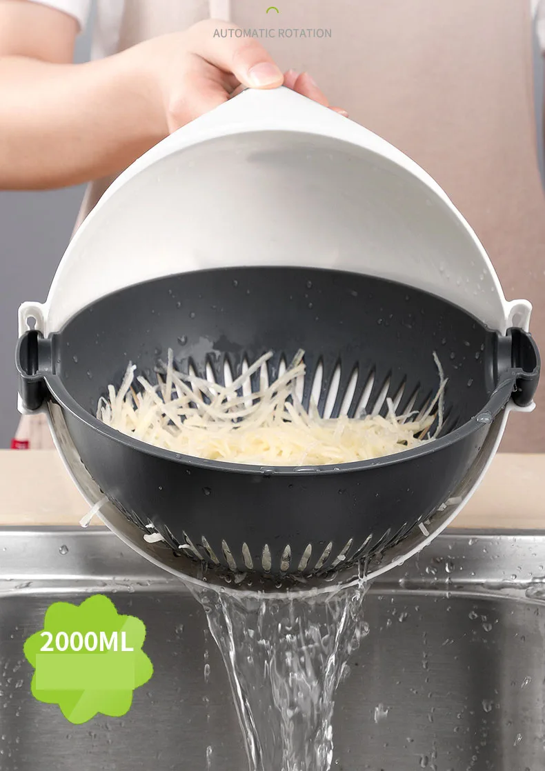TG-Motors Multi Manual Slicer Rotate Vegetable Cutter With Drain Basket Multi-function Kitchen Veggie Shredder Grater | Дом и сад