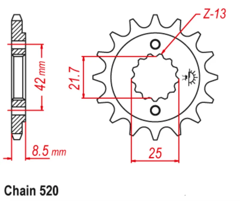 Передняя Звездочка для мотоцикла 520 15T 16T 17T Kawasaki BJ Estrella 250 95-00 ZX400 84-90 GPZ400 84-87 ZXR400 88-02