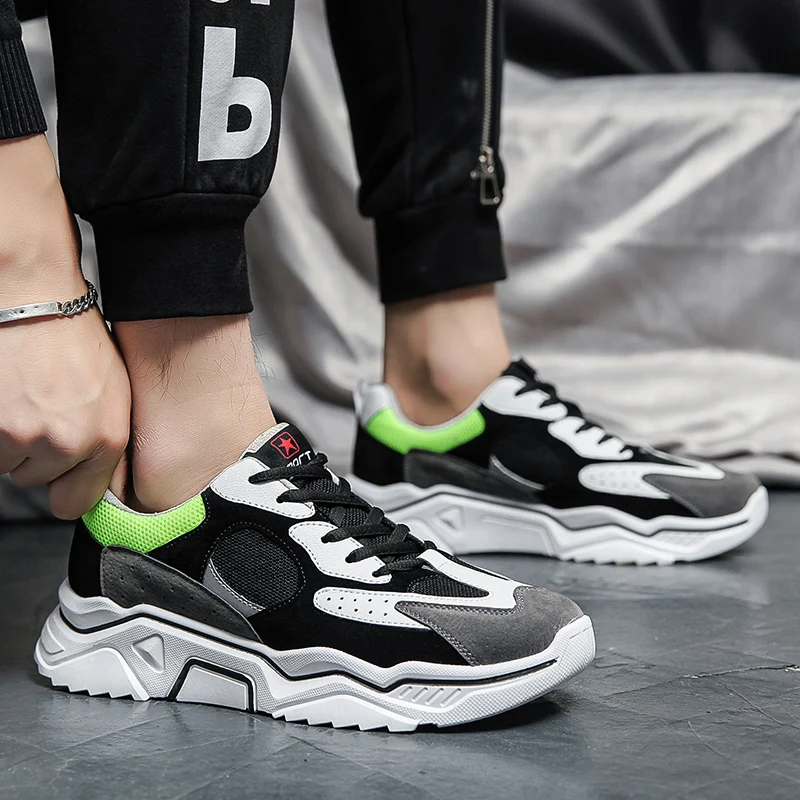Уличная Мужская Спортивная обувь для бега на толстой подошве дышащая модные