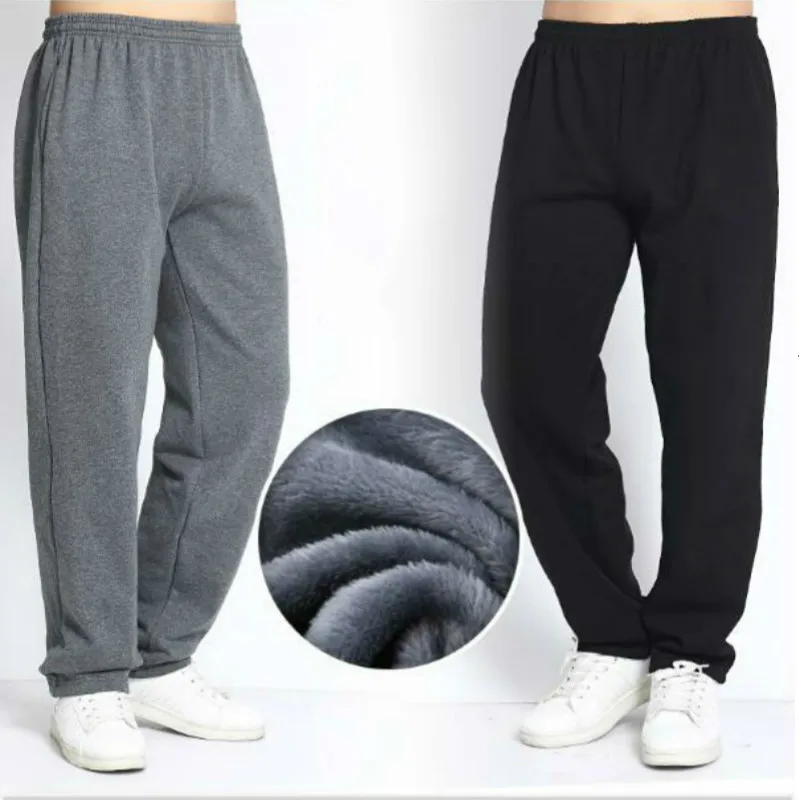 

7XL Men Winter Sweatpants Warm Fleece Thick Pants Loose Elastic Waist Pants Cotton Casual Mens Pants Trousers Plus Size 5XL 6XL