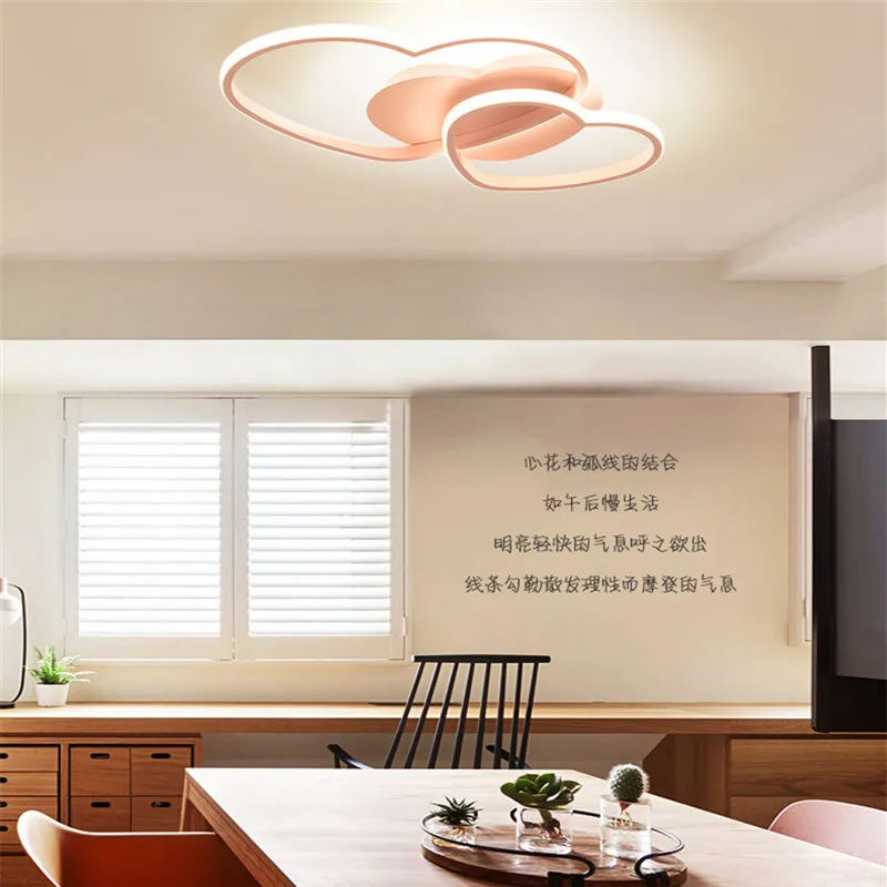 Лампа для спальни Светодиодная потолочная лампа в форме сердца гостиной простая