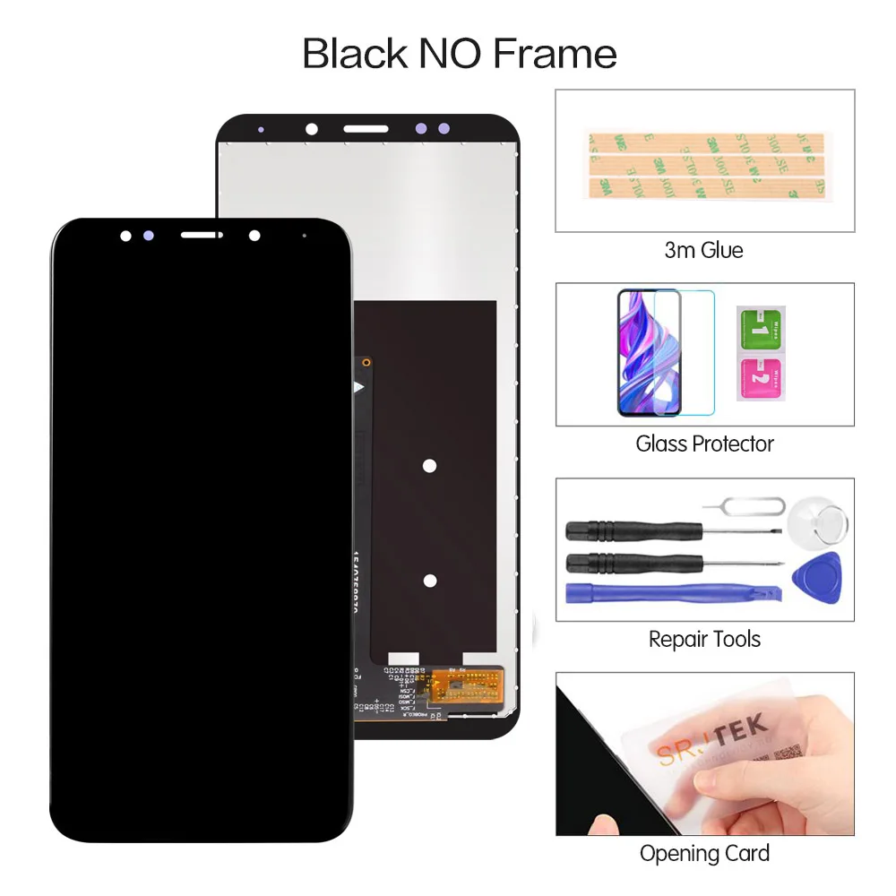 Black No Frame 10-касаний 5,9" Дисплей для Xiaomi Redmi 5 Plus ЖК-дисплей Сенсорный экран с рамкой для Xiaomi Redmi 5 Plus ЖК-дисплей Snapdragon 625 - Цвет: Black No Frame