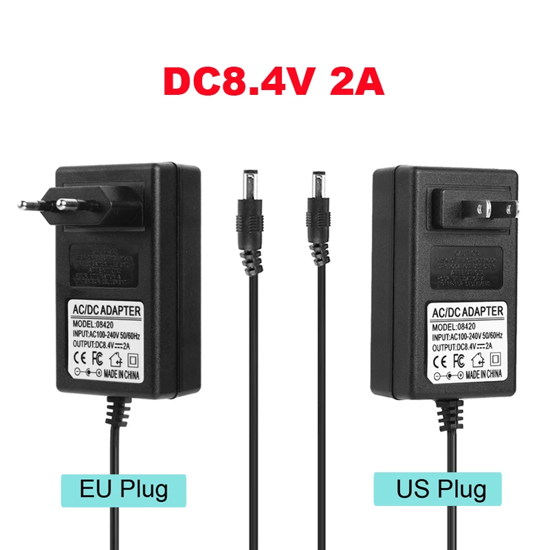 DC 8,4 V 1A/4,2 V 1A/21V 2A/16,8 V 1A/8,4 V 2A 18650 адаптеры для зарядки литиевых батарей DC5.5* 2,1mm адаптер для зарядки