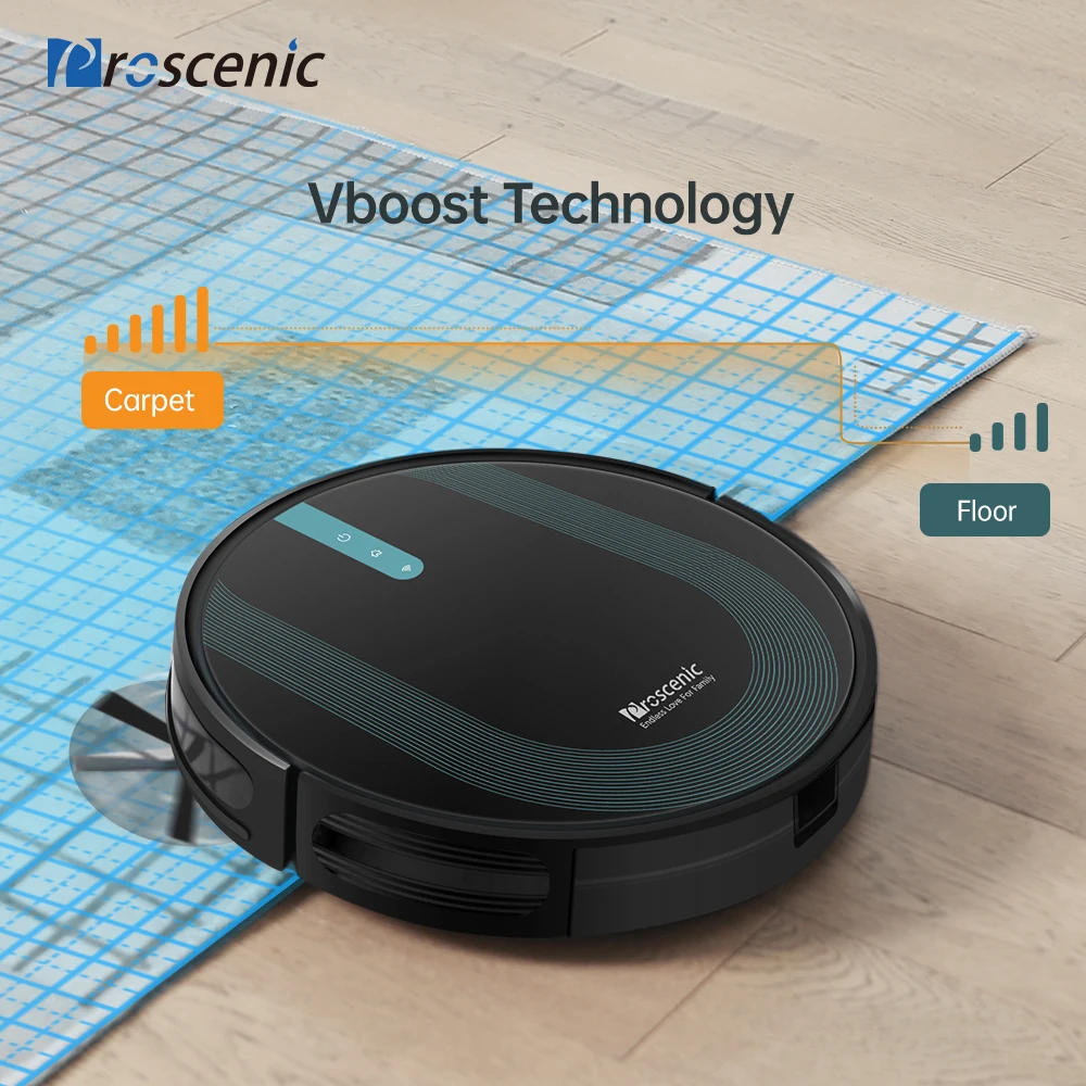 Proscenic 850T робот пылесос Vboost Технология 3000Pa большой всасывания 2 в 1 для очистки