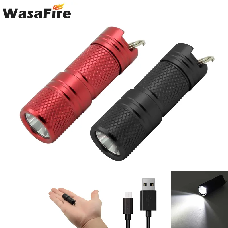 Фонарик WasaFire XML L2 с брелоком водонепроницаемый светодиодный фонарь зарядкой от USB